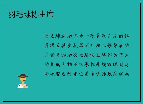 羽毛球协主席