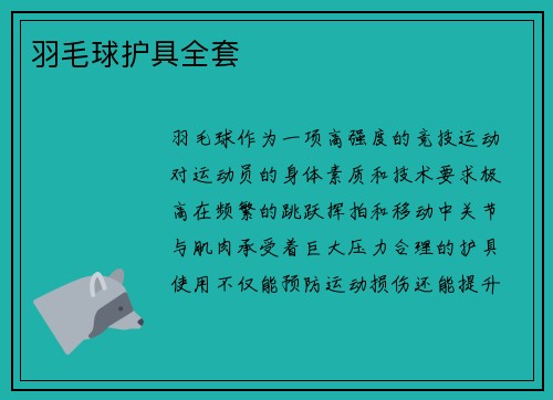 羽毛球护具全套